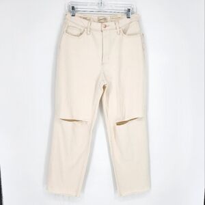 Universal Thread NWT Vintage Straight Off White Jeans Distressed Raw Hem 10/30